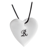 Anhänger "Geschwungenes Herz" mit Monogramm, Schwarz, H 2,5 cm | Meissen Porzellananhänger