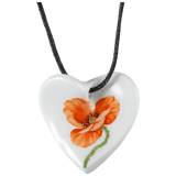 Anhänger "Geschwungenes Herz", Wilder Mohn, rot, 2,5 x 2,5 cm | Meissen Geschenke-Kollektion