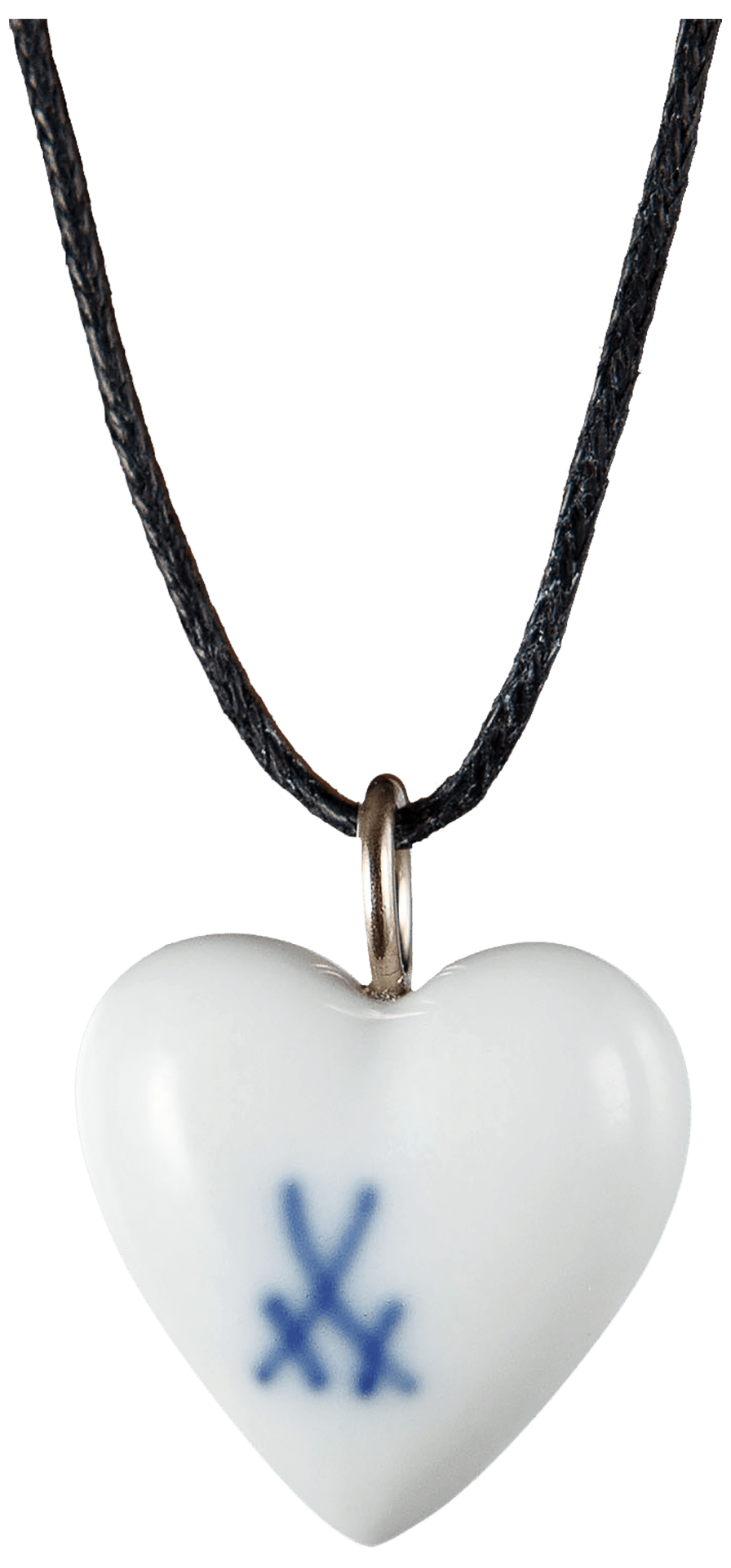 Anhänger Herz, Blauer Schmetterling, H 2,2 cm | Meissen Porzellananhänger 25a047-71m04 - Meissen Weimar