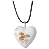 Anhänger Herz groß Öse Roségold, Ginkgo Blätter,gold, 2,4 x 2 cm | Meissen Herz Collection