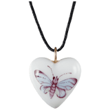 Anhänger 'Herz Größe L', blauer Schmetterling, 2,4 x 2 cm | Meissen Jewellery Herz-Anhänger