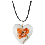 Anhänger "Herz Größe L", Wilder Mohn, rot, 2,4 x 2 cm | Meissen Jewellery