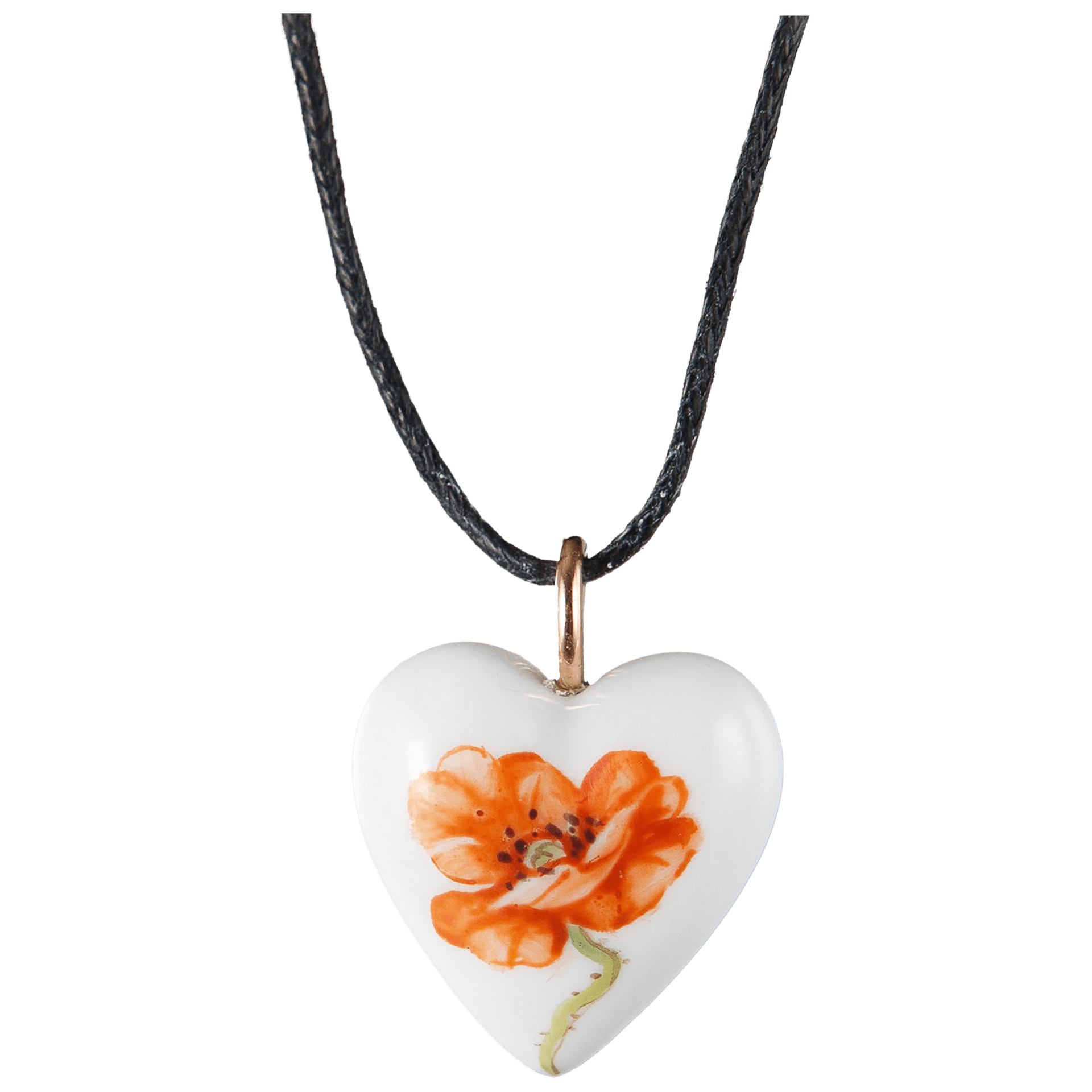 Anhänger "Herz Größe M", Wilder Mohn, rot, 2,2 x 1,8 cm | Meissen Schmuck - Accessoires MPJ20HED2378 - Meissen Weimar