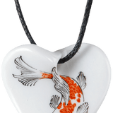 Anhänger Herz in Schwung, Stilisierter Koi, bunt und gold, 2,5 x 2,5 cm | Meissen Herz Collection