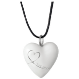 Anhänger Herz mit Datum in Platin, L, 2,4 cm Höhe | Meissen Porzellananhänger