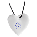 Anhänger Herz mit Monogramm in Kobaltblau, 2,5 cm | Meissen Porzellananhänger