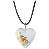 Anhänger Herz mittel, Roségold, Ginkgo Blätter,gold, 2,2 x 1,8 cm | Meissen Herz Collection