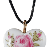 Anhänger Herz Porzellan Rose L, H 2,4 cm | Meissen Porzellananhänger