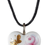 Anhänger Herz, Schmetterlingswiese, H 2.2 cm | Meissen Porzellananhänger