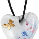 Anhänger Herz Schmetterlingswiese, H 2,5 cm | Meissen Porzellananhänger