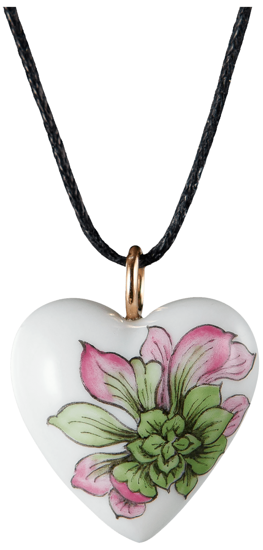 Anhänger Herz Sukkulente L, Roségold 750 | Meissen Porzellananhänger 71a177 - 71m02 - Meissen Weimar