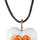 Anhänger Herz, Wilder Mohn, H 2,2 cm | Meissen Porzellananhänger