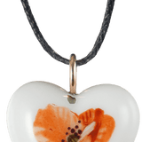 Anhänger Herz, Wilder Mohn, H 2,4 cm | Meissen Porzellananhänger