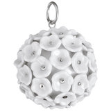 Anhänger Schneeballblüte  Weiß, Blütenstempel Platin staffiert, Ø 2,8 cm | Meissen Schneeballblüte