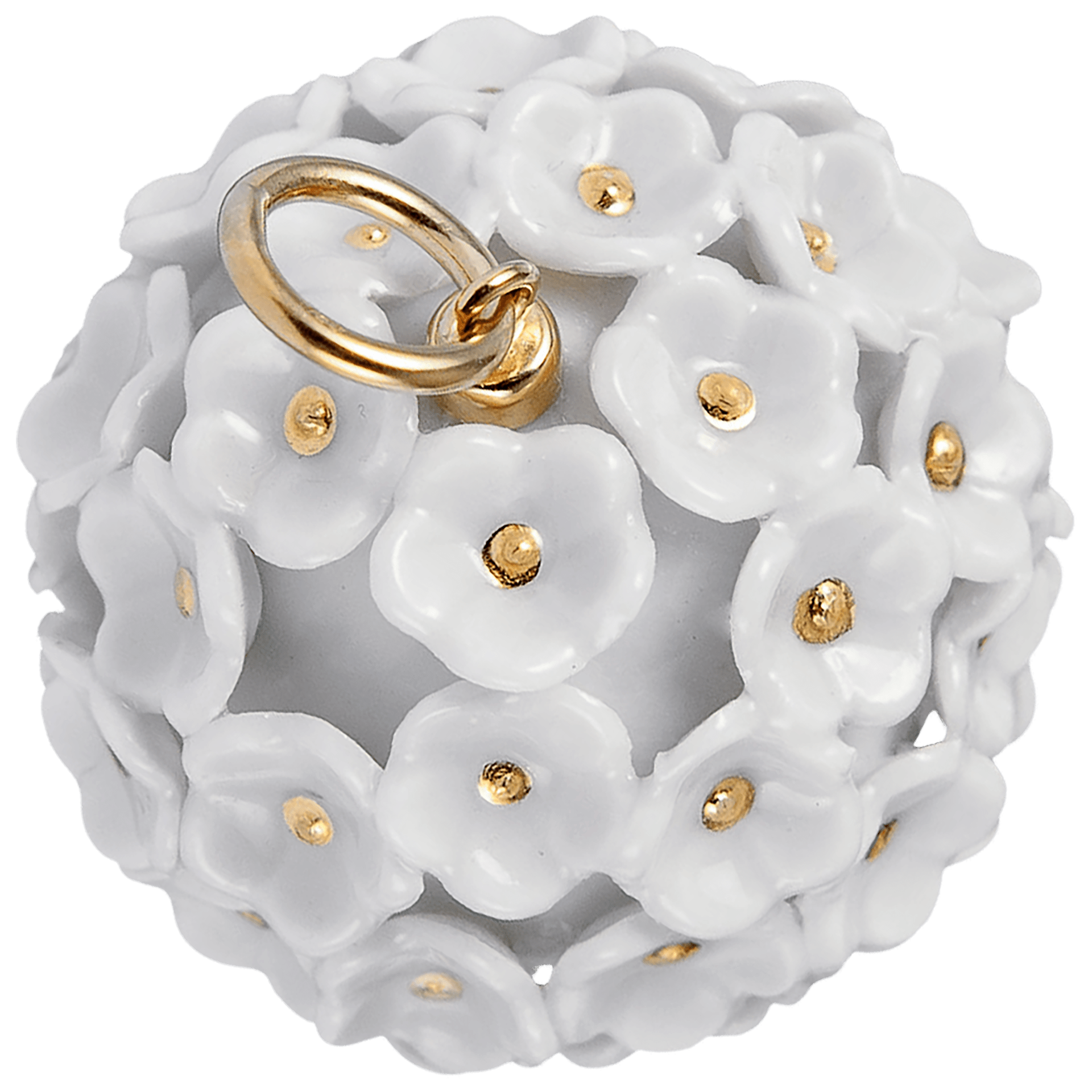 Anhänger Schneeballblüten - Boule, Blütenstempel Gold staffiert, Ø 2,8 cm | Meissen Boule Collection MPJ20BL00300 - Meissen Weimar