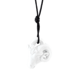 Anhänger Widder, Weiß, Biskuit, H 3,3 cm | Meissen Porzellananhänger