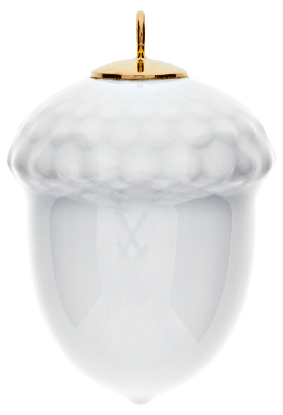 Baumschmuck Eichel, Weiß, H 4,4 cm | Meissen Zweigschmuck Weihnachtskollektion 000001 - 83m25 - Meissen Weimar