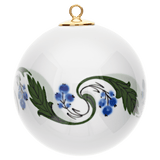 Baumschmuck Kugel, Mahonienranke, grün, Früchte, blau, weißer Rand, Ø 5 cm | Meissen Zweigschmuck Kugel Kollektion