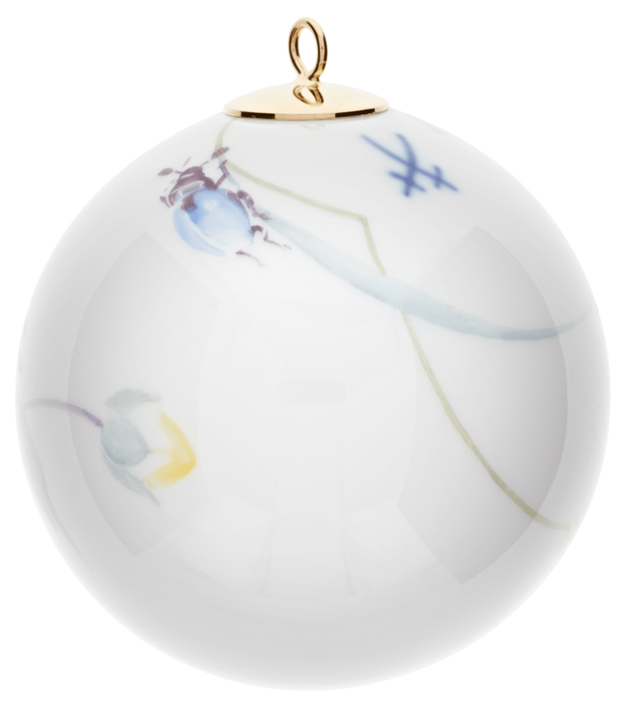 Baumschmuck Kugel Waldflora mit Ranunkel Ø 5 cm | Meissen Zweigschmuck Kugel Kollektion 61c025 - 55m09 - Meissen Weimar