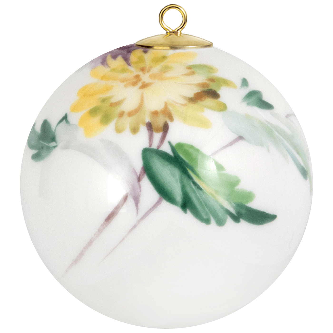 Baumschmuck Kugel Waldflora mit Ranunkel Ø 5 cm | Meissen Zweigschmuck Kugel Kollektion 61c025 - 55m09 - Meissen Weimar