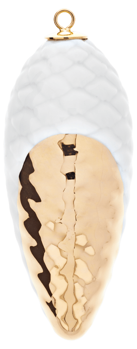 Tannenzapfen, Goldpunkt, H 8,5 cm | Meissen Zweigschmuck Weihnachtskollektion