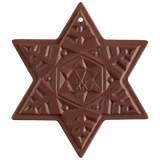 Baumschmuck Weihnachtsstern Schneeflocke, Medaillen, Böttgersteinzeug, H 4,3 cm