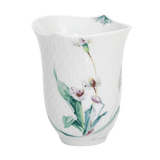 Becher, Waldflora mit Insekten, bunt, weißer Rand, V 0,25 l | Meissen Wellenspiel Relief