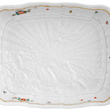 Beilagenschale, groß, Indische Blumenzweige, gestreute Blümchen, Goldkante, Goldrand, L 26,5 cm | Meissen Schwanendessin