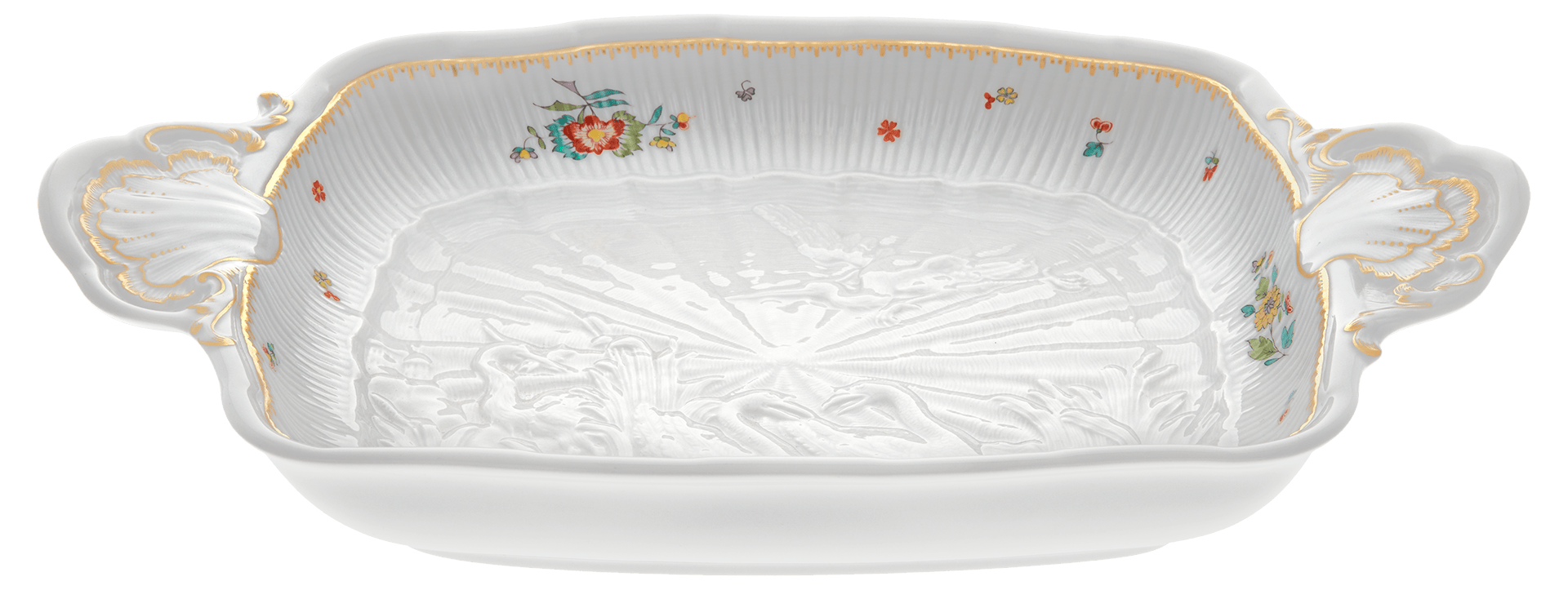 Beilagenschale Indische Blumenzweige L 32 cm | Meissen Schwanendessin 397152 - 05276 - Meissen Weimar
