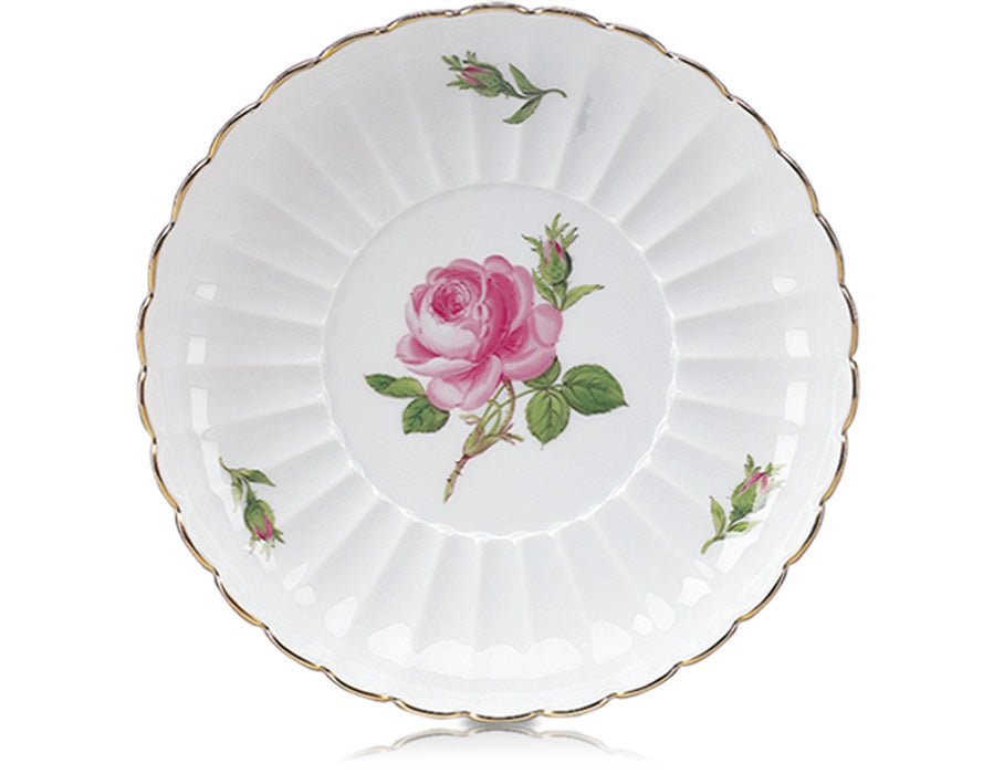 Beilagenschale, mittel, Rose mitte, bunt, Goldrand, Ø 20 cm | Meissen Neuer Ausschnitt 020110 - 00430 - Meissen Weimar