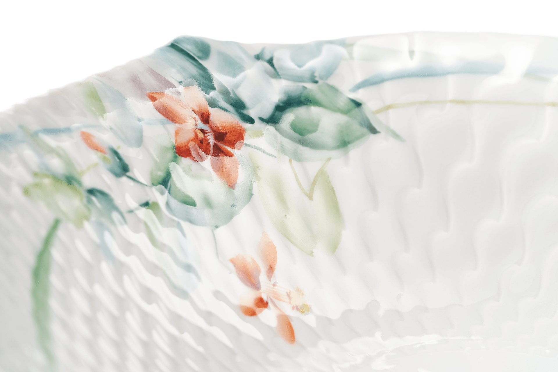 Beilagenschale, Waldflora, L 21,5 cm | Meissen Wellenspiel Relief 614501 - 29283 - Meissen Weimar
