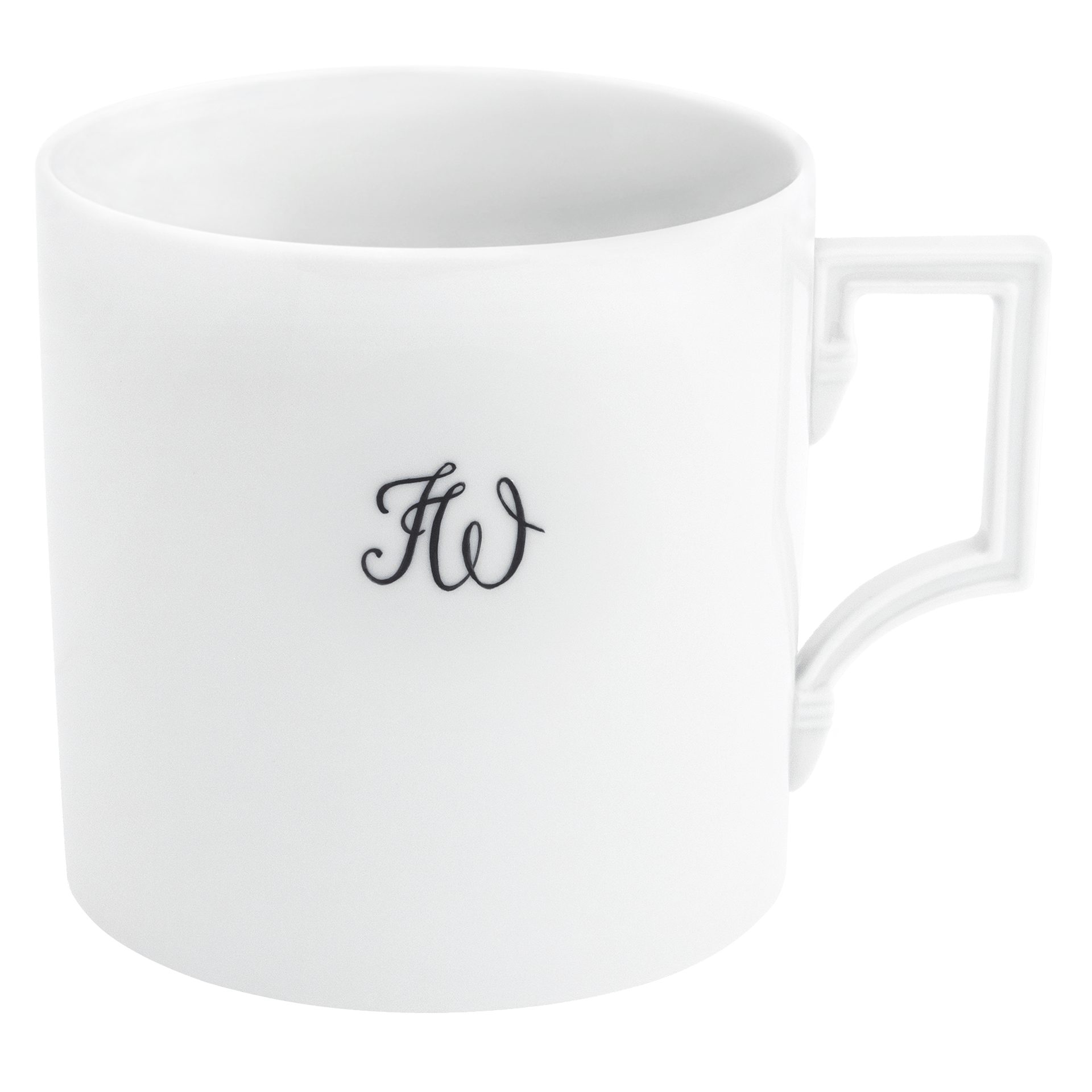 Big Mug, Monogramm, 2 Buchstaben, schwarz, V 0,5 l | Meissen Geschenke Individuell 97B204-55326 - Meissen Weimar
