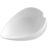 Blattschale, Biskuit Weiß, L 16,5 cm | Meissen Wellenspiel Relief Asien Kollektion