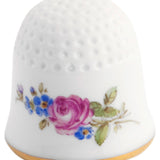 Blume 2, seitlich, leichte Manier, gestreut, bunt, Goldrand, 2,5 cm | Meissen Fingerhut Kollektion