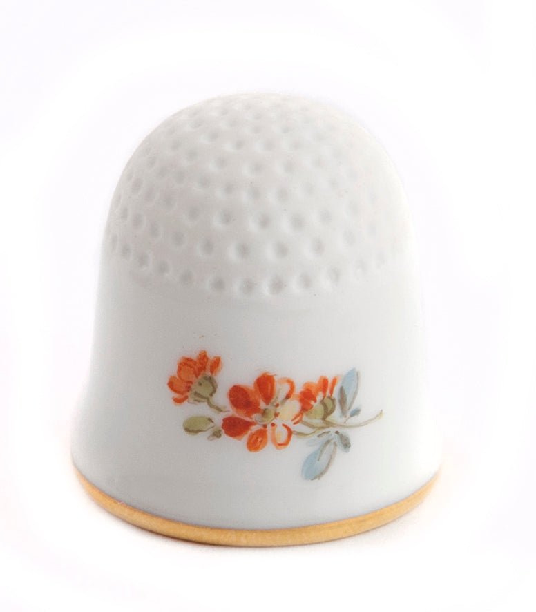 Blume 2, seitlich, leichte Manier, gestreut, bunt, Goldrand, 2,5 cm 059010 - 53766 - Meissen Weimar