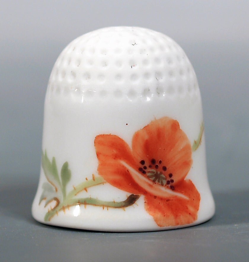 Blumenmalerei "Wilder Mohn", rot, weißer Rand, 2,5 cm 615201 - 53766 - Meissen Weimar