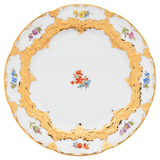 Brotteller Goldbronze gestreute Blümchen Ø 15,5 cm | Meissen B-Form