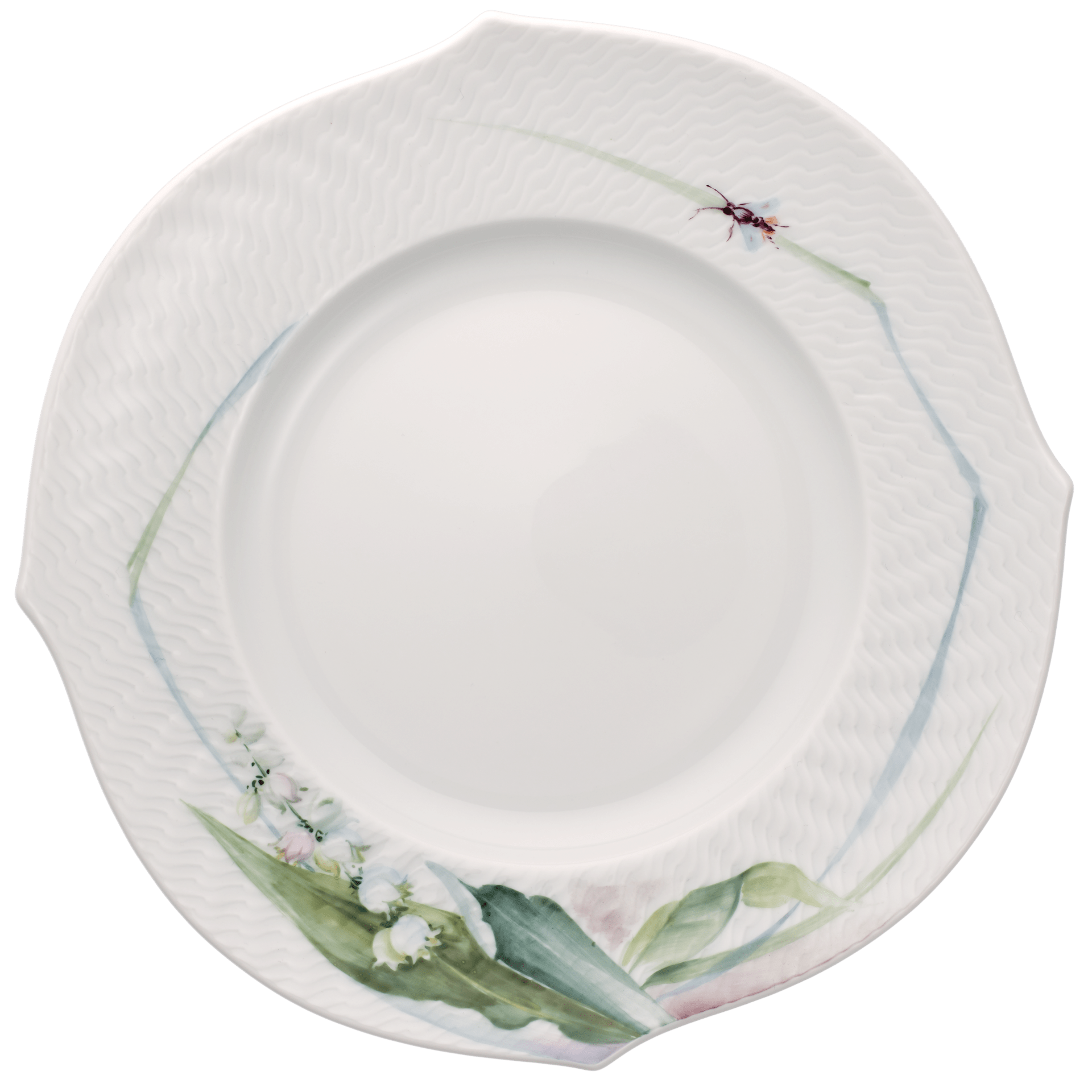 Brotteller Waldflora mit Maiglöckchen Ø 19,5 cm | Meissen Wellenspiel Relief 61c012 - 29470 - Meissen Weimar