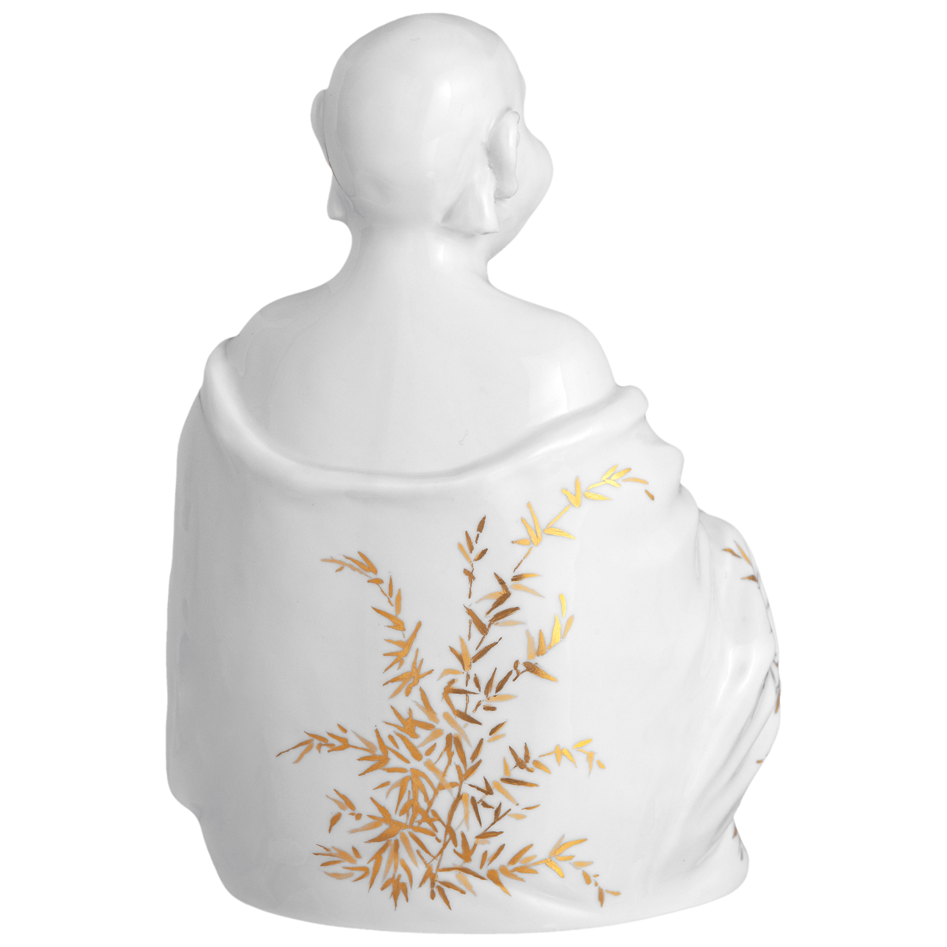 Buddha Figur, Weiß mit Golddekor, H 11.5 cm | Meissen Figuren Individuell 900274 - 67089 - Meissen Weimar
