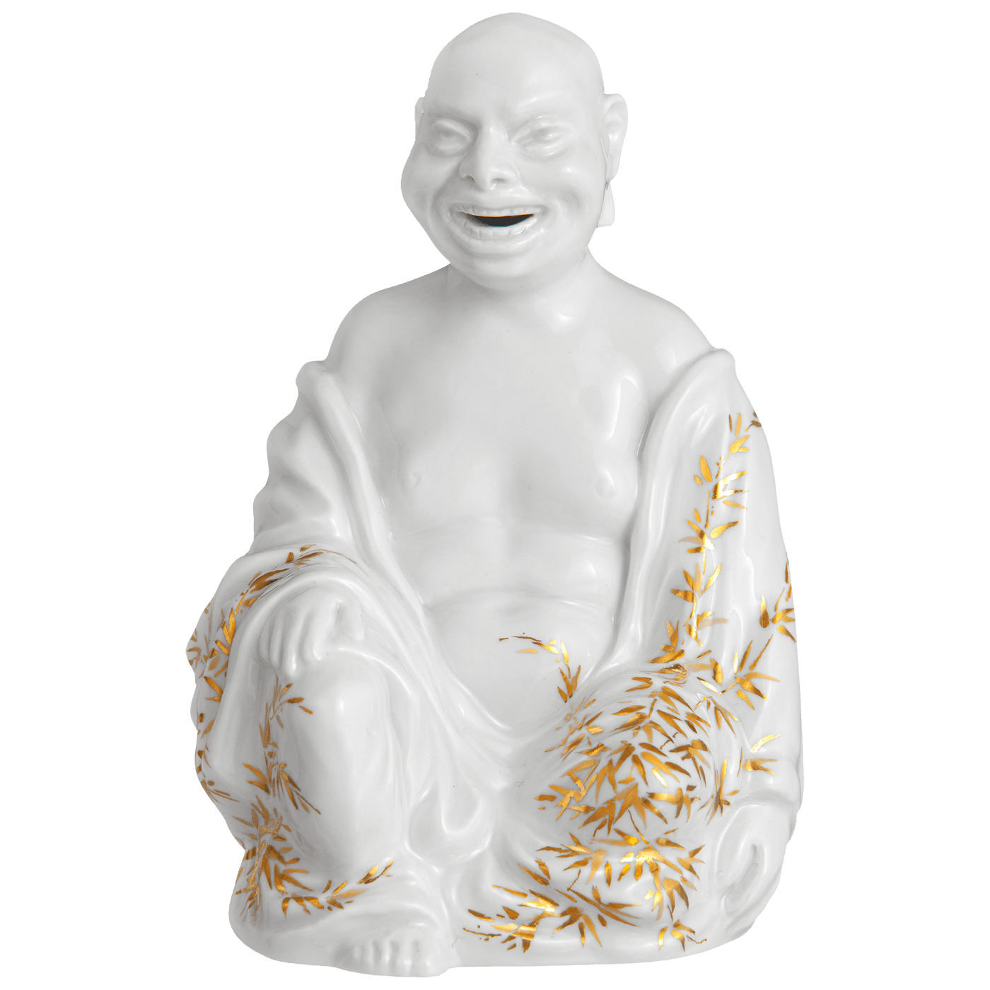 Buddha Figur, Weiß mit Golddekor, H 11.5 cm | Meissen Figuren Individuell 900274 - 67089 - Meissen Weimar