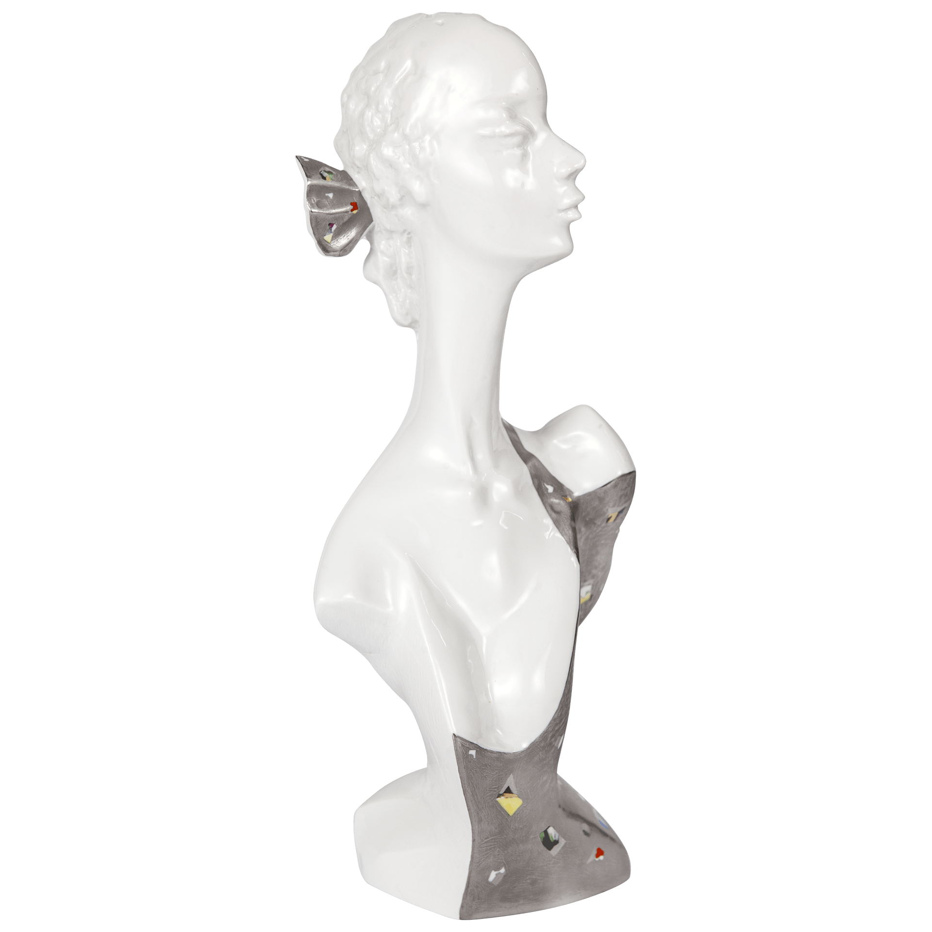 Büste Butterfly, Platin - Dekor, H 28 cm, limitiert | Meissen Figuren Individuell 90a474 - 73479 - Meissen Weimar