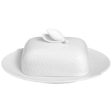 Butterdose Weiß L 22 cm | Meissen Wellenspiel Relief