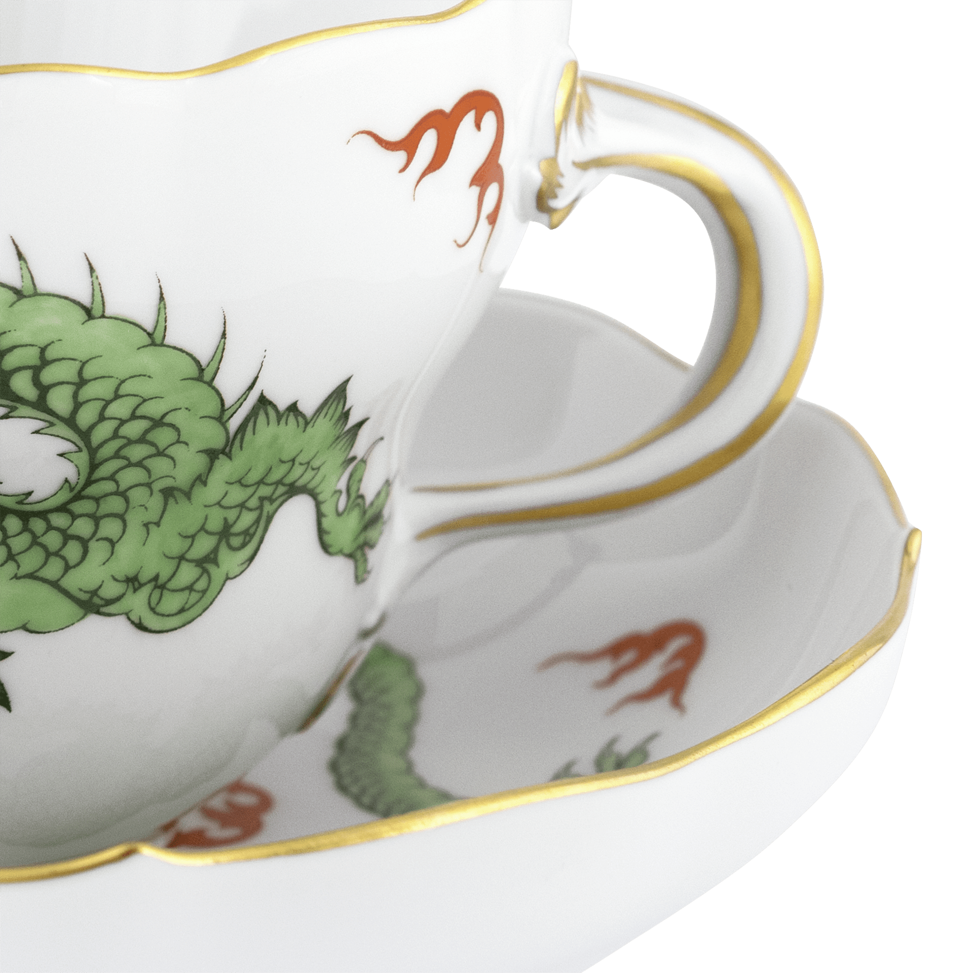 Cappuccinotasse, Ming - Drache, grün, handausgemalt, V 0,25 l | Meissen Neuer Ausschnitt 33D310-00584 - Meissen Weimar