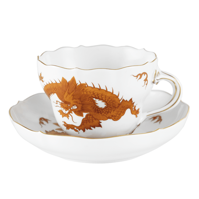 Cappuccinotasse, Ming-Drache, rot, handausgemalt, V 0,25 l | Meissen Neuer Ausschnitt