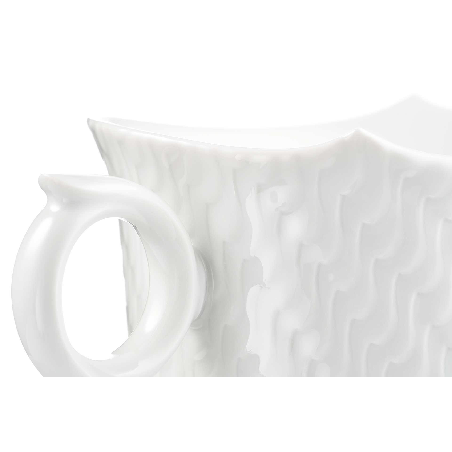 Cappuccinotasse Weiß, 0,3 l | Meissen Wellenspiel Relief 000001 - 29586 - Meissen Weimar