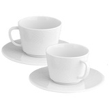 Cappuccinotassen-Set Weiß, Ø 11 cm, 4-teilig | Meissen Vitruv Graphic