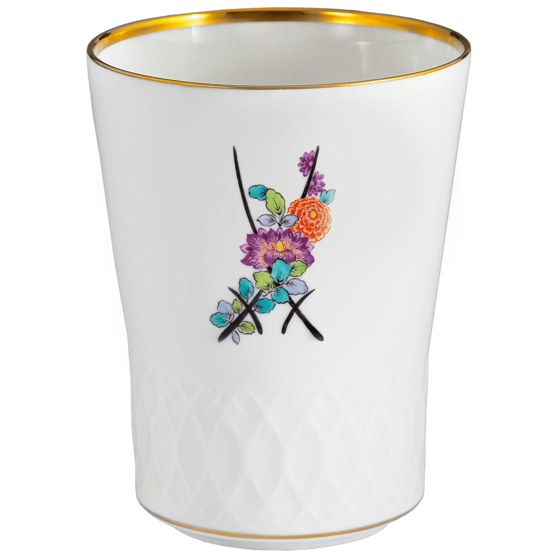 Champagnerbecher Indische Blumen, H 10,5 cm | Meissen No.41 Swords Luxury Gold 46a013 - 55411 - Meissen Weimar