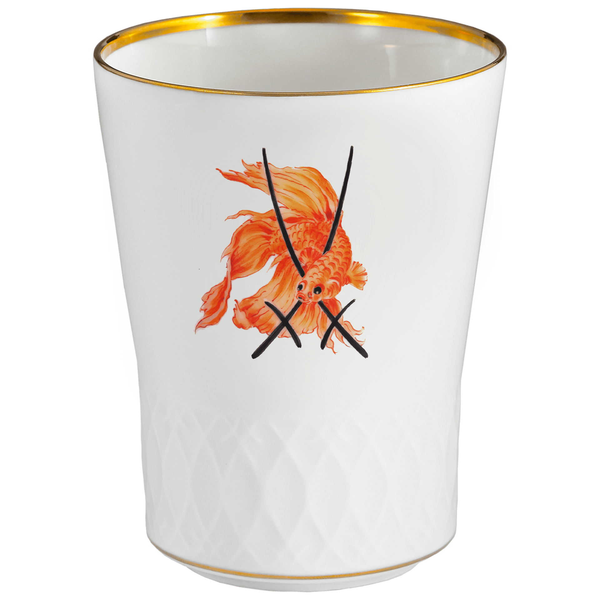 Champagnerbecher, Schwerterrelief Kampffisch, H 10,5 cm | Meissen No.41 Swords Luxury Gold 46a012 - 55411 - Meissen Weimar