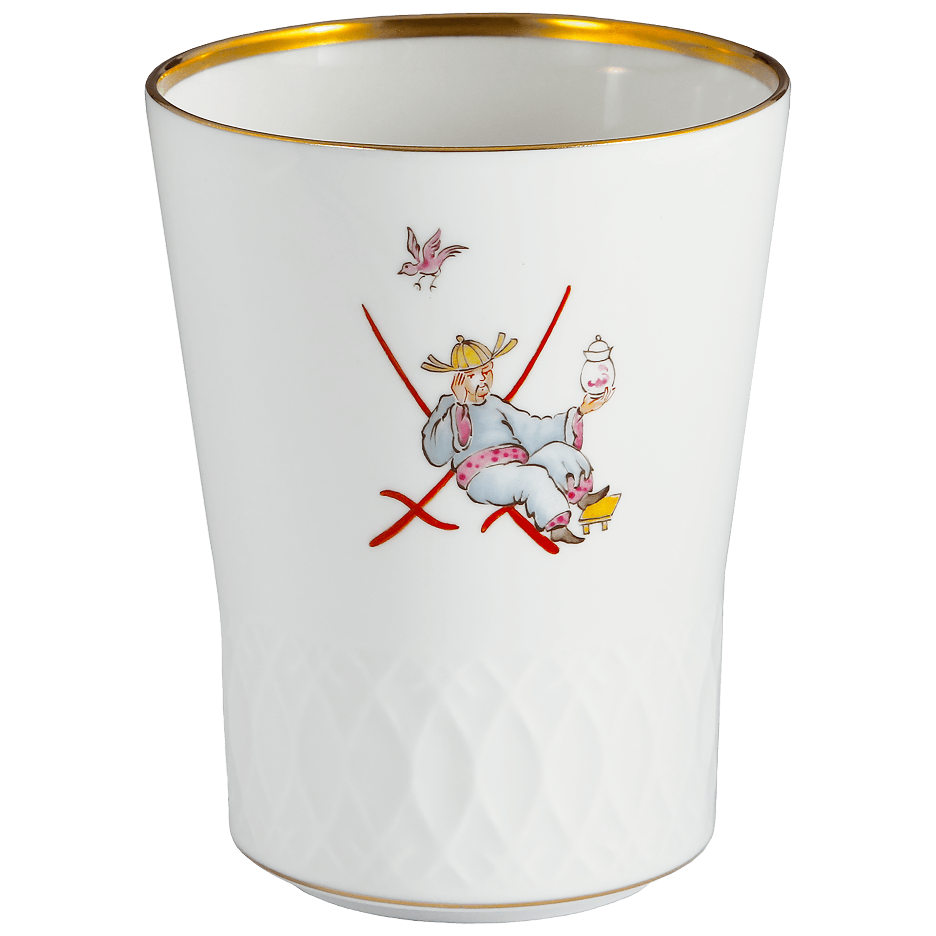 Champagnerbecher Weiß mit Schwerterrelief, H 10,5 cm | Meissen No.41 Swords Luxury Gold 592691 - 55411 - Meissen Weimar