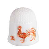 Chinesische Tierkreiszeichen, Jahr des Hahns, rot und gold, "2017", 2,5 cm | Meissen Fingerhut Kollektion